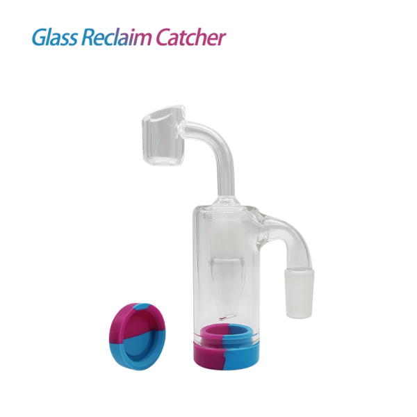 14MM Male Joint Bubbler 90° Glass Reclaim Catcher - Image 3