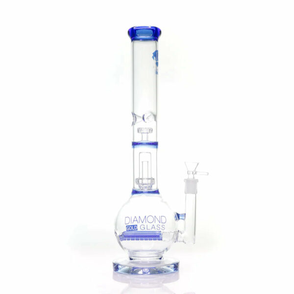 Diamond Glass 16 Inch Bong with Triple Percs