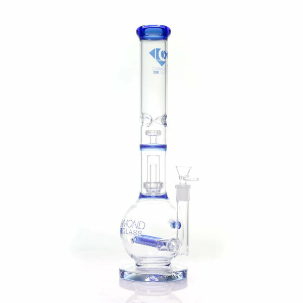 Diamond Glass 16 Inch Bong with Triple Percs - Image 3