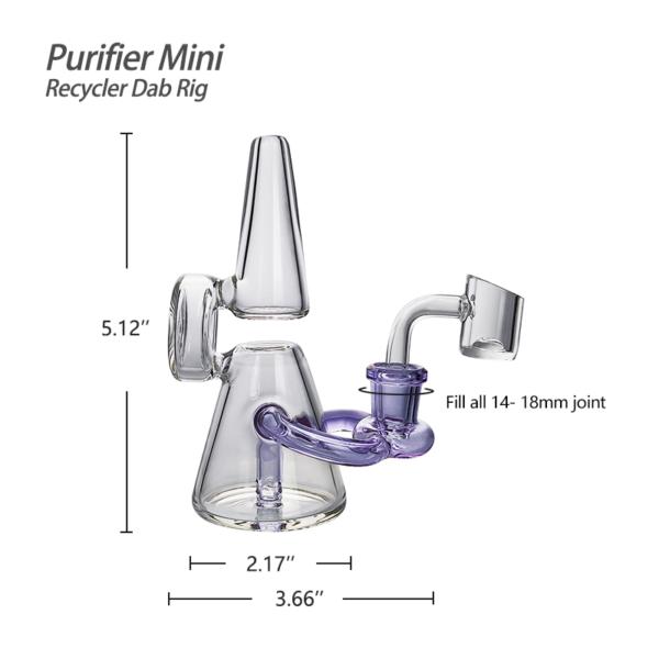 Waxmaid 5.12″ Purifier Mini Recycler Dab Rig - Image 5