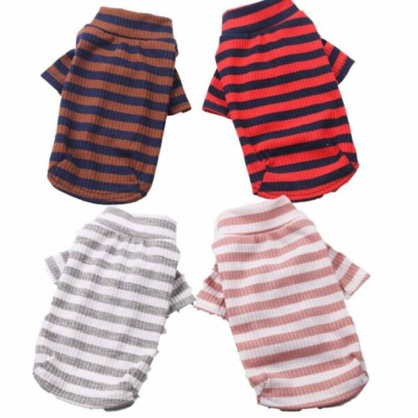 Wiggles Stretchable Striped Cotton T Shirts For Dogs