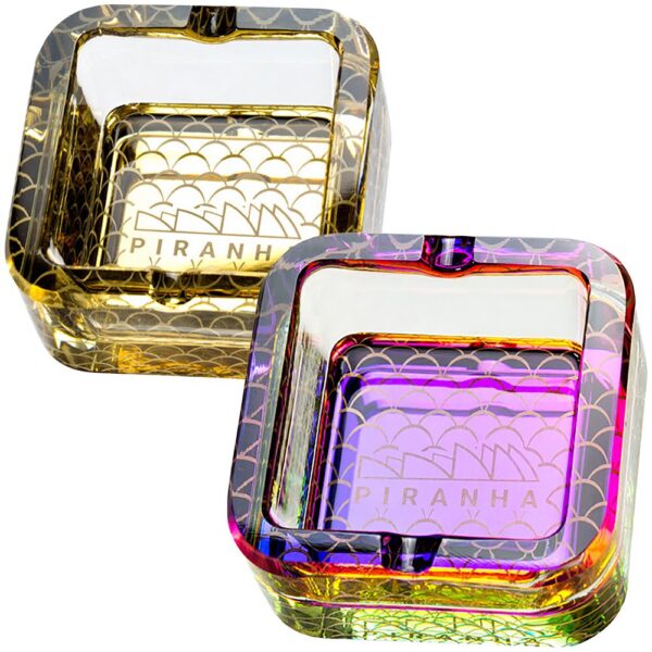 Piranha Scales Cube Glass Ashtray | 2.8" - Image 2