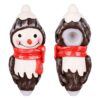 Snowman Enamel Resin Sculpted Glass Spoon Pipe - 6.25"