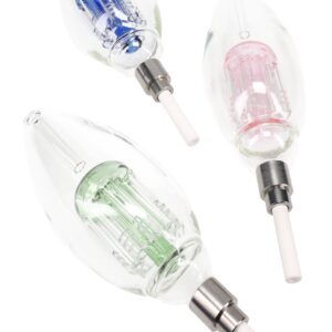 Glass Light Bulb Dab Straw Kit “Glow Core” – Tree Perc – 8″