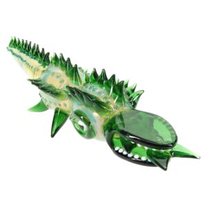 Color Changing Glass Gator Hand Pipe “Swamp Snapper” – 18″ – Assorted Colors
