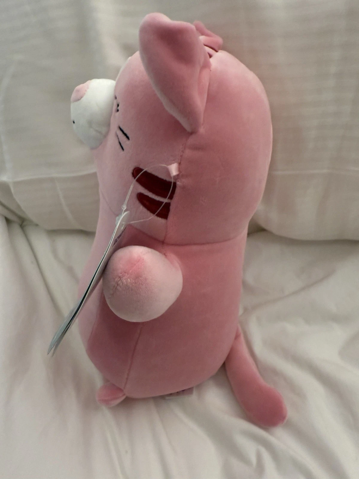 NEW Squishmallows HugMees 10” Inch Geraldine the Pink Tabby Cat Kitty Winking - Image 4