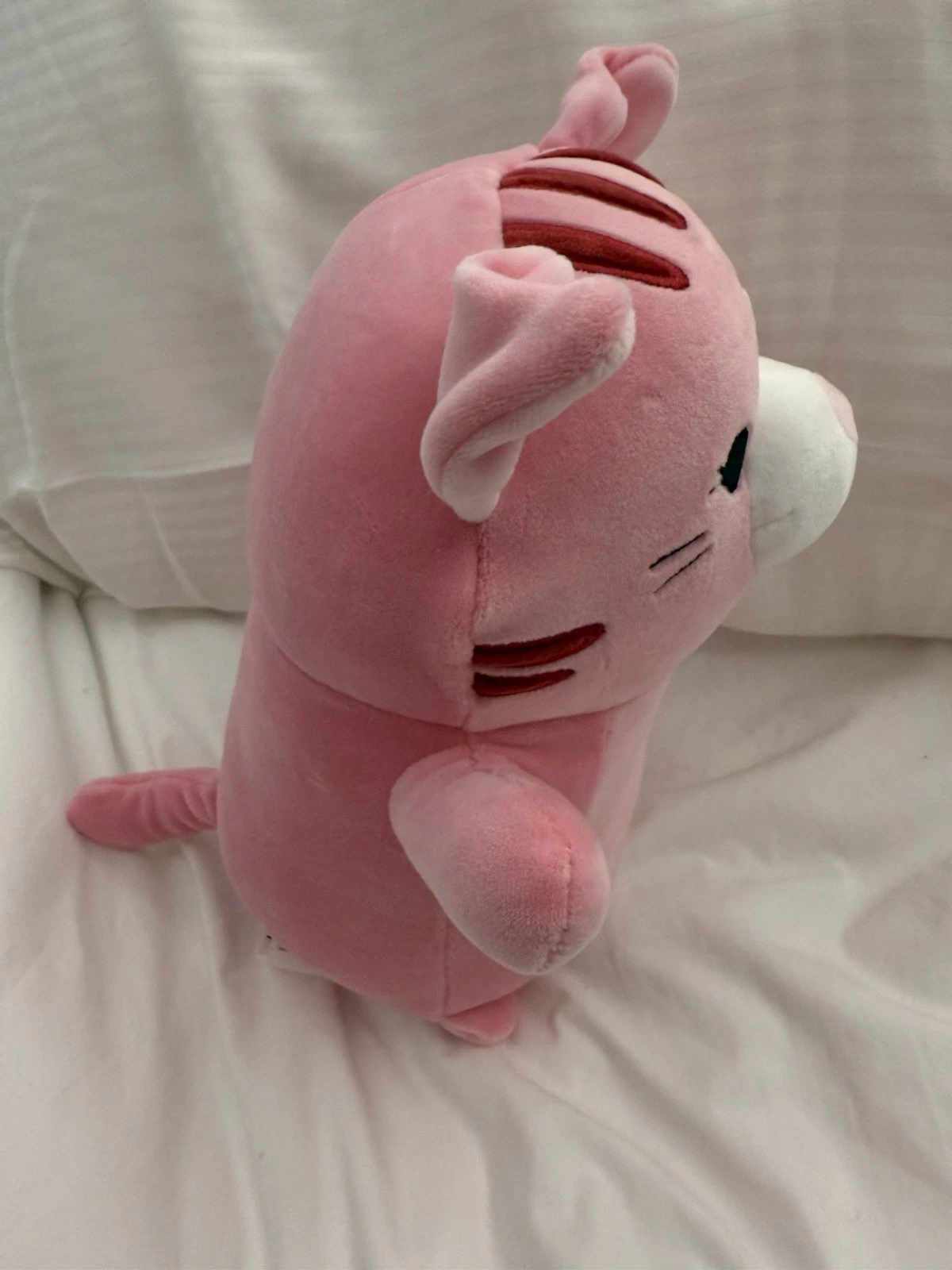 NEW Squishmallows HugMees 10” Inch Geraldine the Pink Tabby Cat Kitty Winking - Image 6