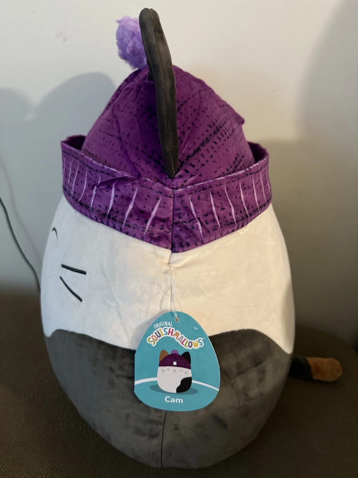 Squishmallows Cam the Cat w/ purple beanie 16 inch Brand New W Tags Squishmallow - Image 15
